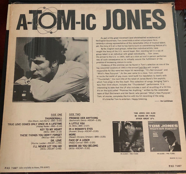Tom Jones : A-Tom-ic Jones (LP, Album, Mon)
