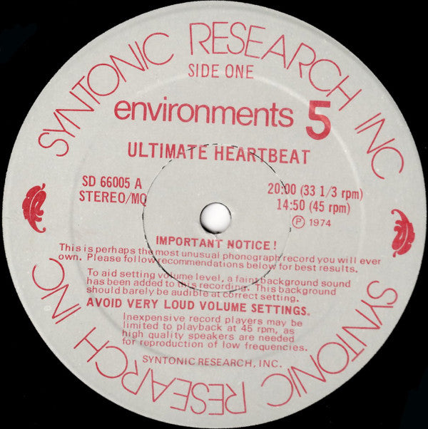 No Artist : Environments (Totally New Concepts In Sound - Disc 5) (12", Quad, Pre)