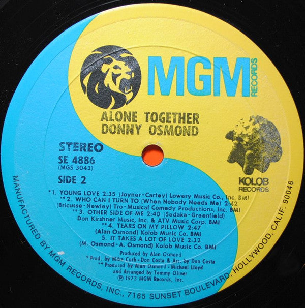 Donny Osmond : Alone Together (LP, Album)