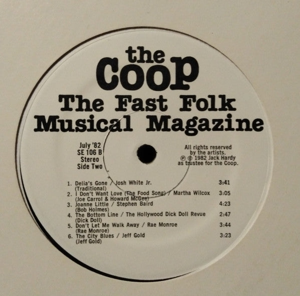 Various : The Coop The Fast Folk Musical Magazine (LP, Album)