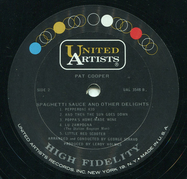 Pat Cooper : Spaghetti Sauce & Other Delights (LP, Album, Mono)