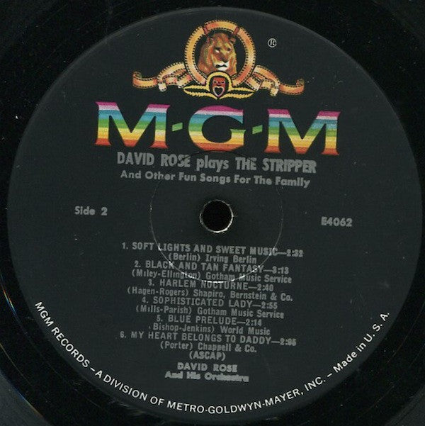 David Rose And His Orchestra* : The Stripper And Other Fun Songs For The Family (LP, Album, Mono)