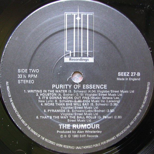 The Rumour : Purity Of Essence (LP, Album)