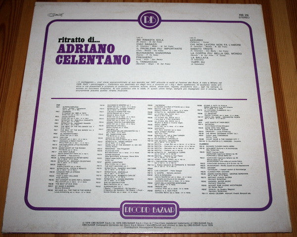 Adriano Celentano : Ritratto Di... Adriano Celentano (LP, Comp)