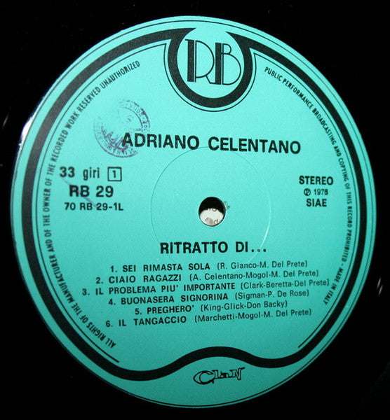 Adriano Celentano : Ritratto Di... Adriano Celentano (LP, Comp)