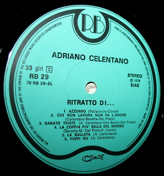 Adriano Celentano : Ritratto Di... Adriano Celentano (LP, Comp)