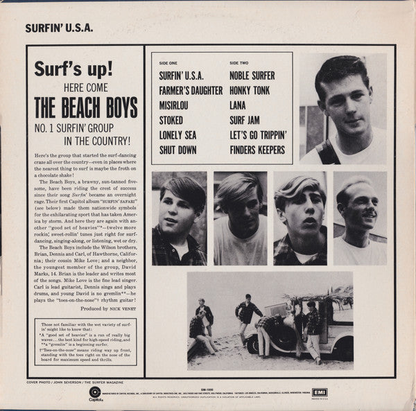 The Beach Boys : Surfin' USA (LP, Album, RE, Win)