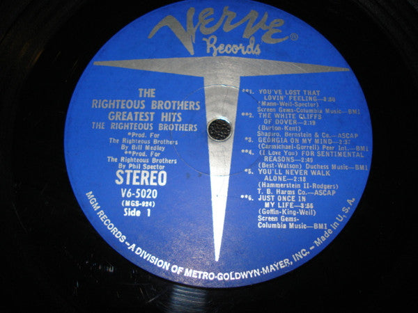 The Righteous Brothers : The Righteous Brothers Greatest Hits (LP, Comp, MGM)