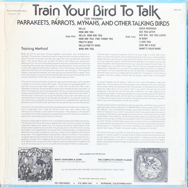 Unknown Artist : Train Your Bird To Talk (LP, Album)