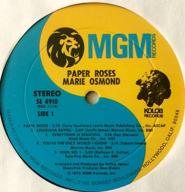 Marie Osmond : Paper Roses (LP, Album)