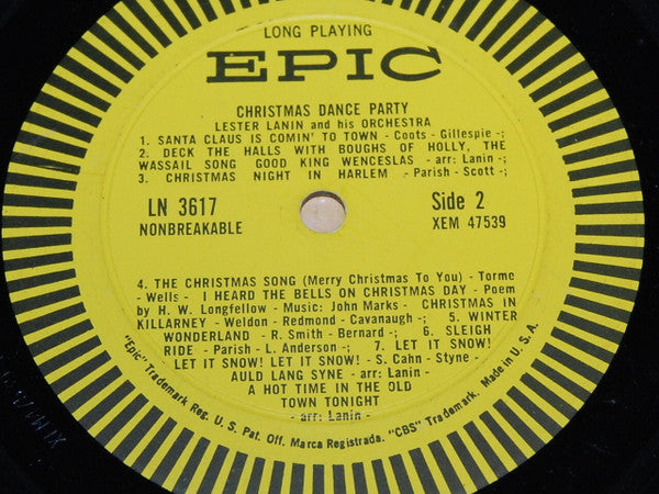 Lester Lanin : Christmas Dance Party (LP, Album, Mono)