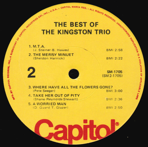 The Kingston Trio* : The Best Of The Kingston Trio (LP, Comp, RE, Yel)