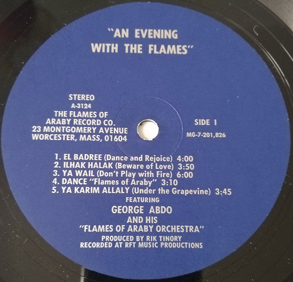 George Abdo And His "Flames Of Araby" Orchestra : An Evening With "The Flames" (LP, Album)
