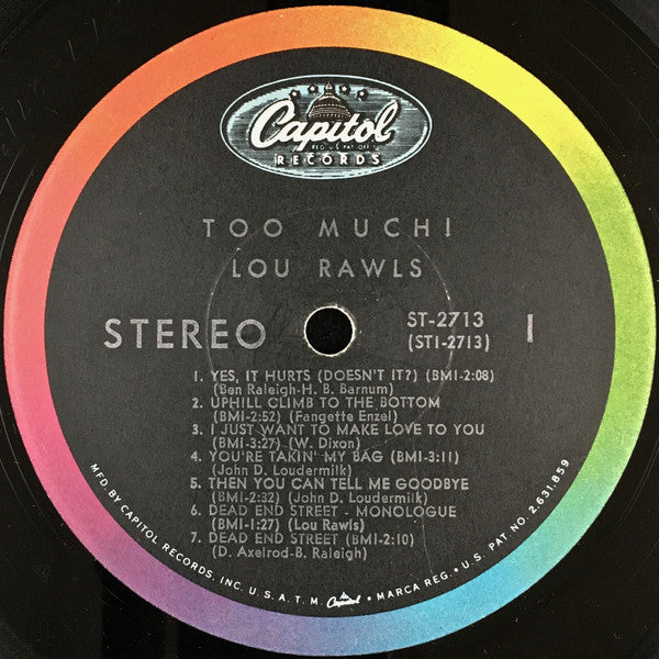 Lou Rawls : Too Much! (LP, Album, Scr)