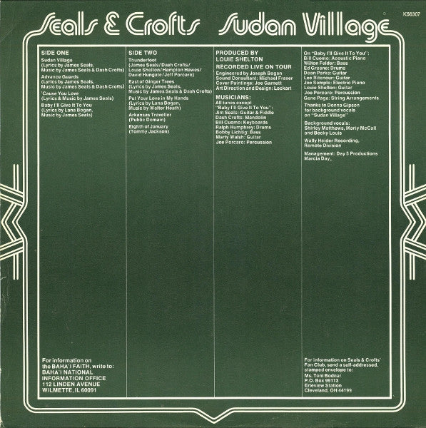 Seals & Crofts : Sudan Village (LP, Album, Ter)