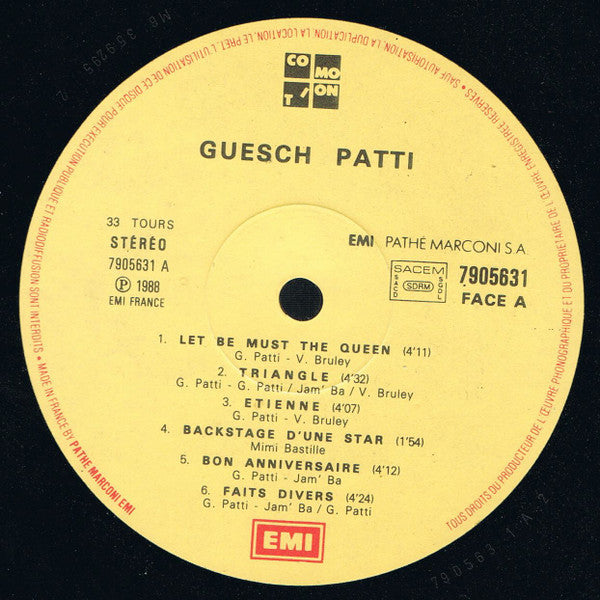 Guesch Patti : Labyrinthe (LP, Album)