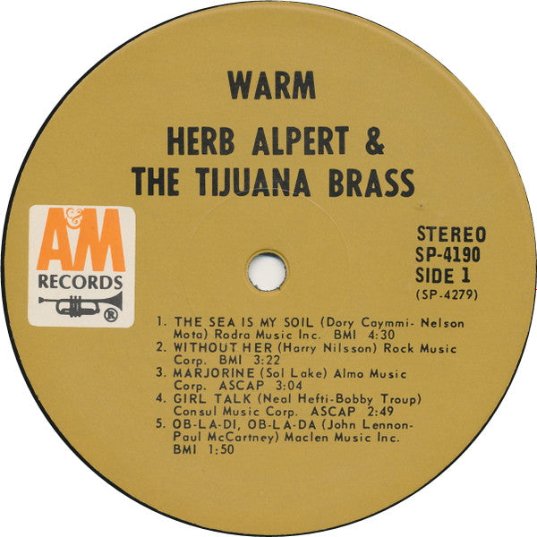 Herb Alpert & The Tijuana Brass : Warm (LP, Album, Ter)
