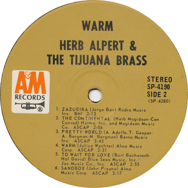 Herb Alpert & The Tijuana Brass : Warm (LP, Album, Ter)