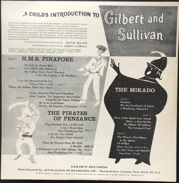 Mitch Miller & His Orchestra : A Child's Introduction To Gilbert And Sullivan (LP, Album)
