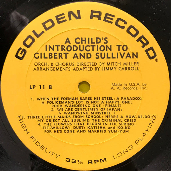 Mitch Miller & His Orchestra : A Child's Introduction To Gilbert And Sullivan (LP, Album)
