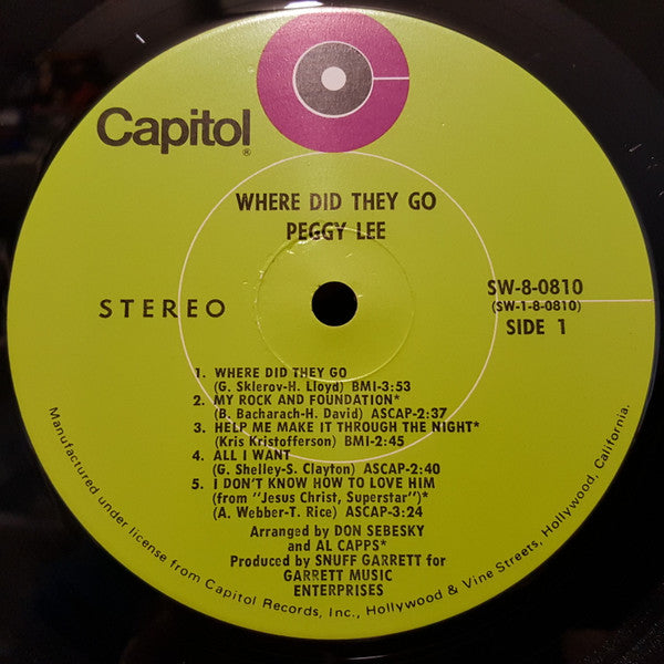 Peggy Lee : Where Did They Go (LP, Album)