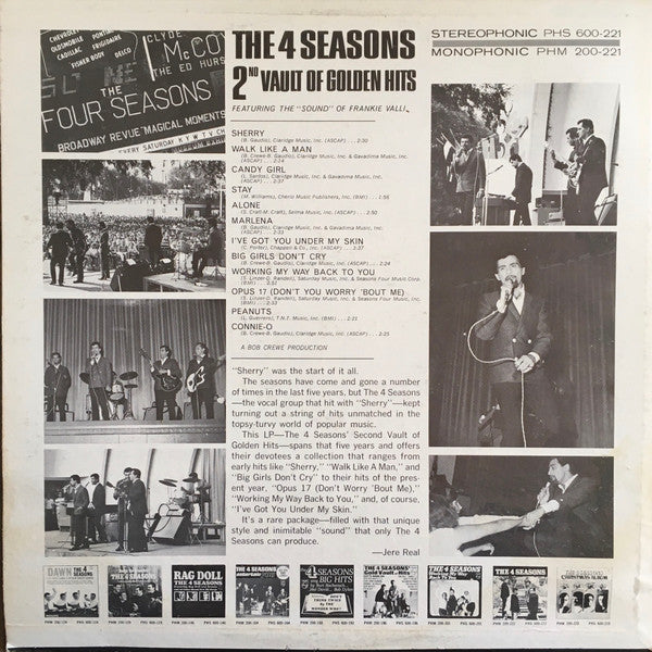 The 4 Seasons* : 2nd Vault Of Golden Hits (LP, Comp, Mono, Mer)