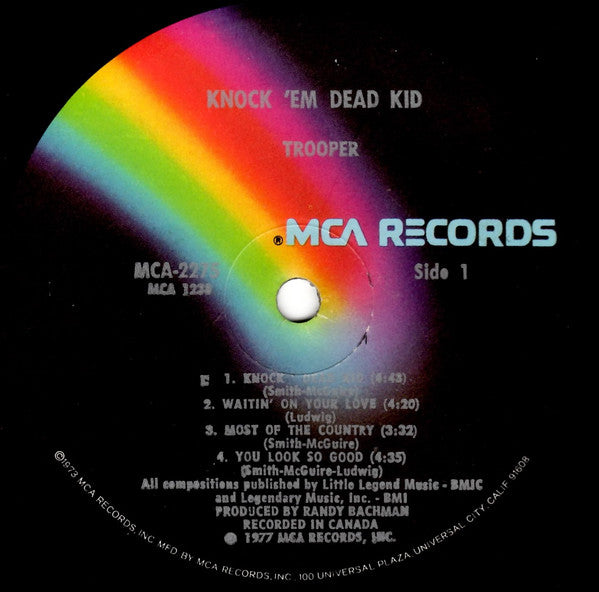 Trooper (4) : Knock 'Em Dead Kid (LP, Album, Glo)