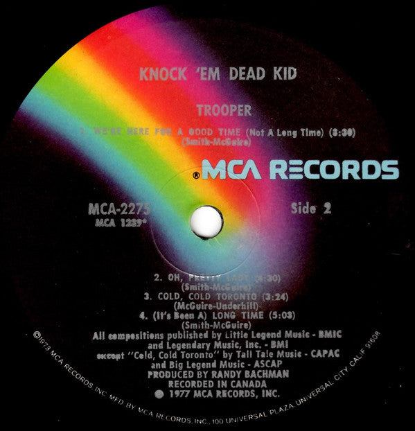 Trooper (4) : Knock 'Em Dead Kid (LP, Album, Glo)