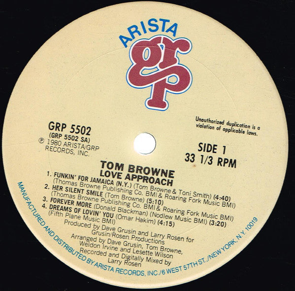 Tom Browne : Love Approach (LP, Album)