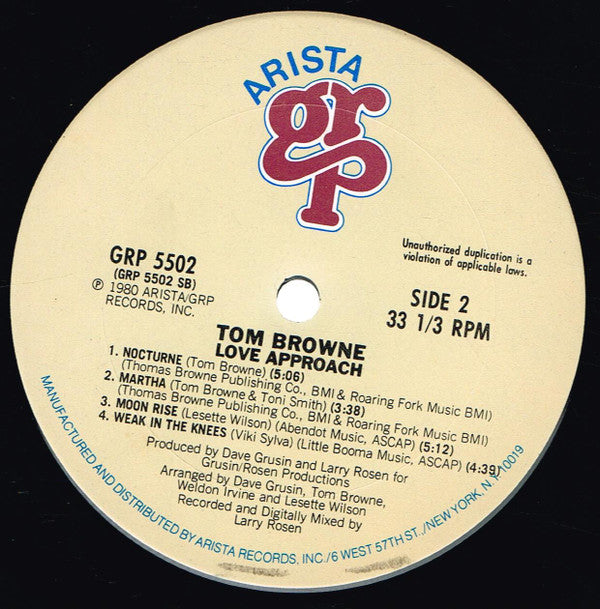 Tom Browne : Love Approach (LP, Album)
