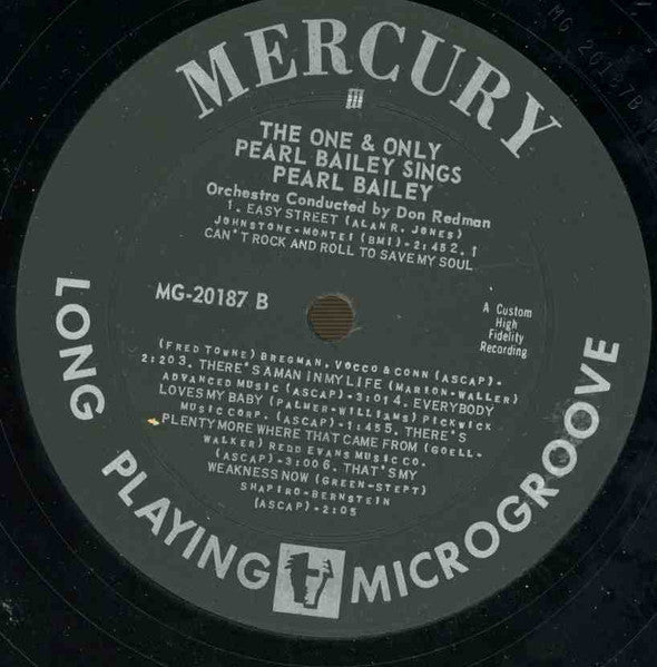 Pearl Bailey : The One And Only Pearl Bailey Sings (LP, Album, Mono, Styrene)