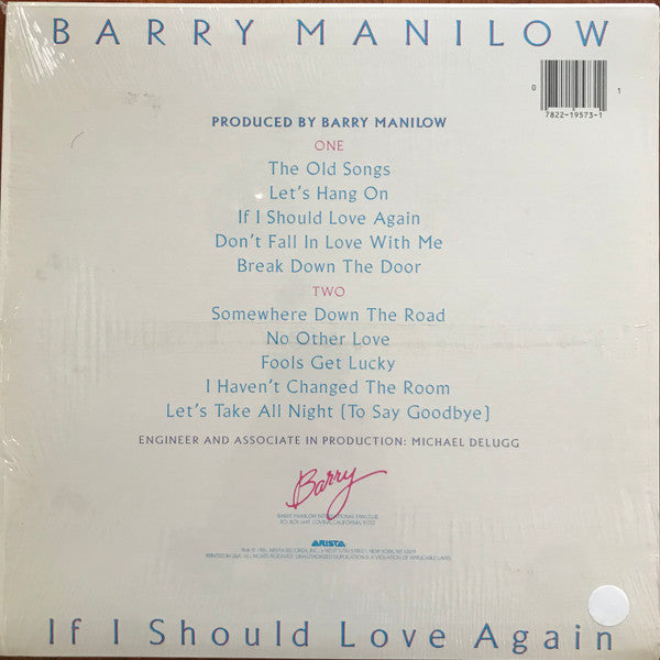 Barry Manilow : If I Should Love Again (LP, Album, Mon)
