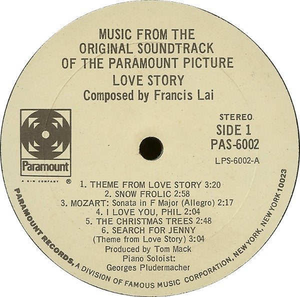 Francis Lai : Love Story (Music From The Original Soundtrack) (LP, Album, She)