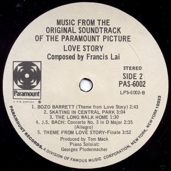 Francis Lai : Love Story (Music From The Original Soundtrack) (LP, Album, She)