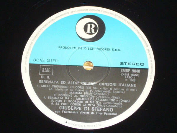 Giuseppe di Stefano : Serenata Ed Altre Celebri Canzoni Italiane (LP)
