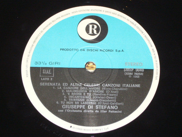 Giuseppe di Stefano : Serenata Ed Altre Celebri Canzoni Italiane (LP)