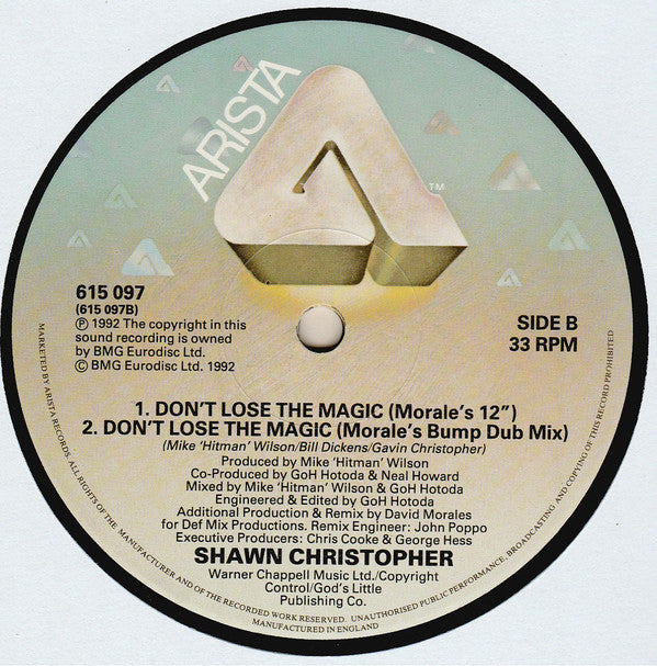Shawn Christopher : Don't Lose The Magic (12")