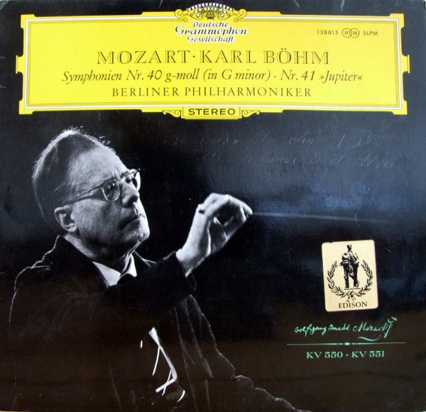 Mozart* · Karl Böhm, Berliner Philharmoniker : Symphonien Nr. 40 G-Moll (In G Minor) Nr. 41 Jupiter (LP, RP)