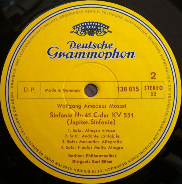 Mozart* · Karl Böhm, Berliner Philharmoniker : Symphonien Nr. 40 G-Moll (In G Minor) Nr. 41 Jupiter (LP, RP)