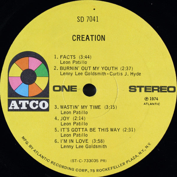 Creation (10) : Creation (LP, Album, PR )