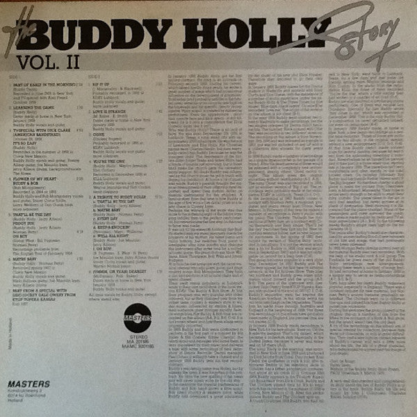 Buddy Holly : The Buddy Holly Story (Original Recordings) Vol. II (LP, Comp)