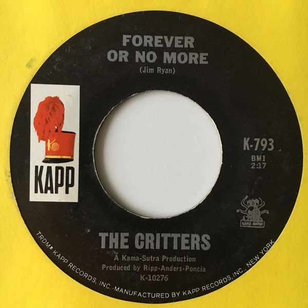 The Critters : Bad Misunderstanding / Forever Or No More (7", Single)