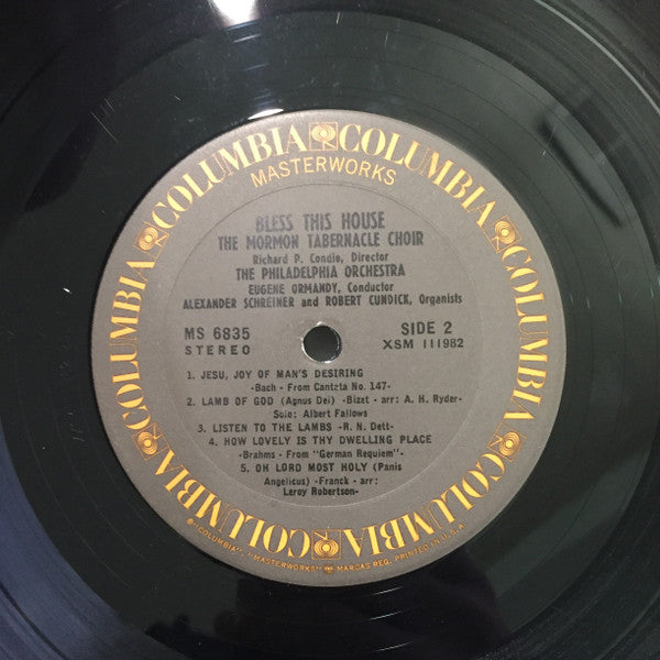 The Mormon Tabernacle Choir*, Richard P. Condie, The Philadelphia Orchestra, Eugene Ormandy : Bless This House (LP, Album, RE)