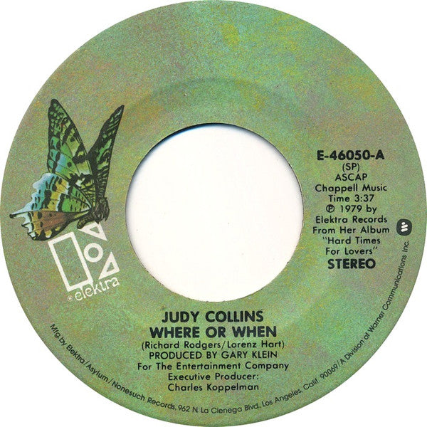 Judy Collins : Where Or When (7", Single)