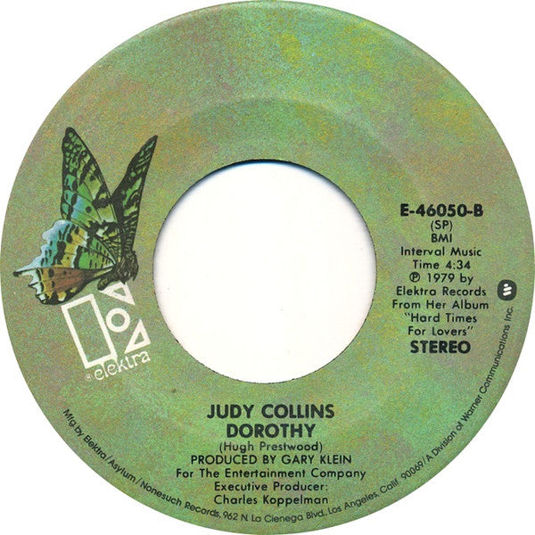 Judy Collins : Where Or When (7", Single)