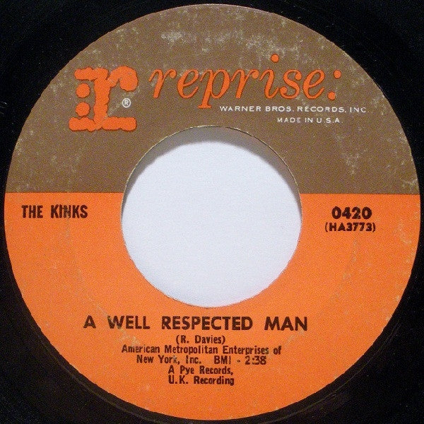 The Kinks : A Well Respected Man (7", Single, Styrene, Pit)