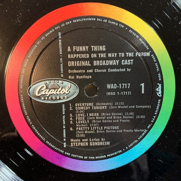 "A Funny Thing Happened On The Way To The Forum" Original Broadway Cast : A Funny Thing Happened On The Way To The Forum (LP, Album, Mono, Gat)