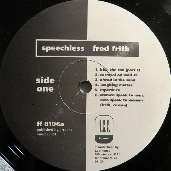 Fred Frith : Speechless (LP, Album, RE)