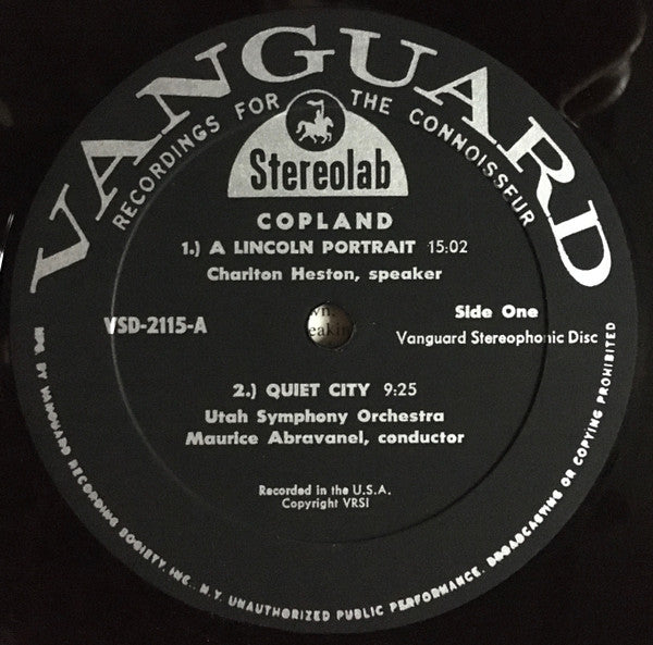 Copland* : A Lincoln Portrait / Quiet City / Our Town, Music From The Film / An Outdoor Overture (LP, Album)