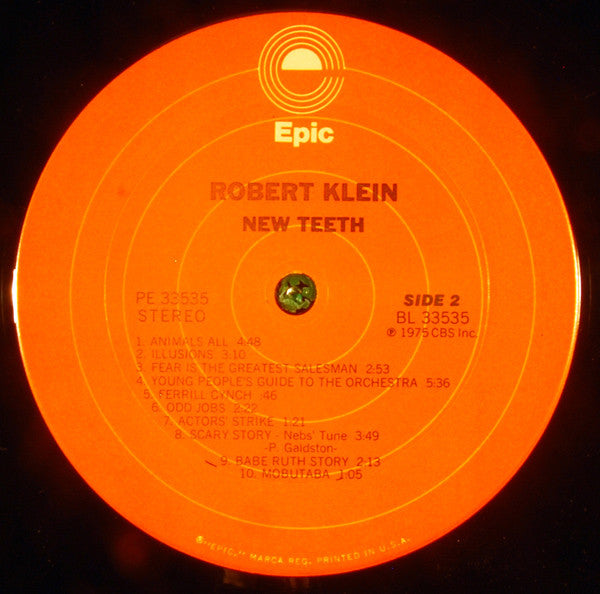 Robert Klein : New Teeth (LP, Album, Pit)